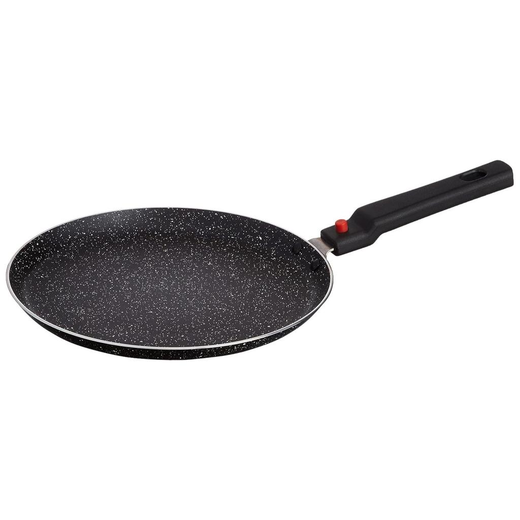 Aluminium Antihaft Dosa Tawa mit abnehmbarem Griff| Granit-Finish | Induktionsboden | Pfoa-frei | Hochtemperaturbeständige Außenbeschichtung