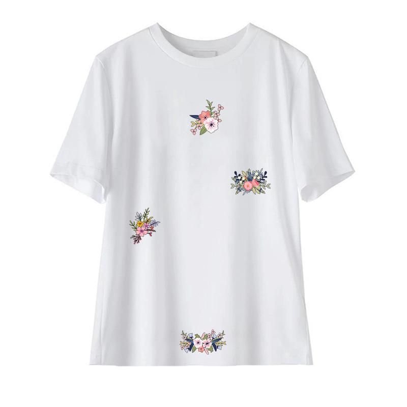 Flower Set Iron On Patches For Girl T-Shirt Dresses Diy Parches Ropa Heat Press Appliqued Clothes Stickers Thermal Transfer