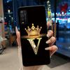 Case For TCL 205 4187D Bumper Black Silicone Shockproof Soft Casing Lucky Exclusive Initial Letter Luxury Crown Pattern Cover