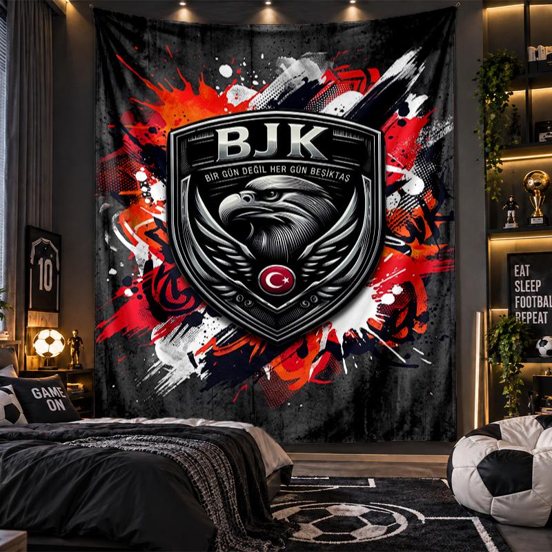 Nástěnná tapiserie s potiskem Beşiktaş FC, látka do obývacího pokoje, ložnice, domácí dekorace