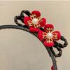 Braid Hair Children Wig Headband Tassel Red Bow Hairband Simple Chinese New Year Headwear  Girls