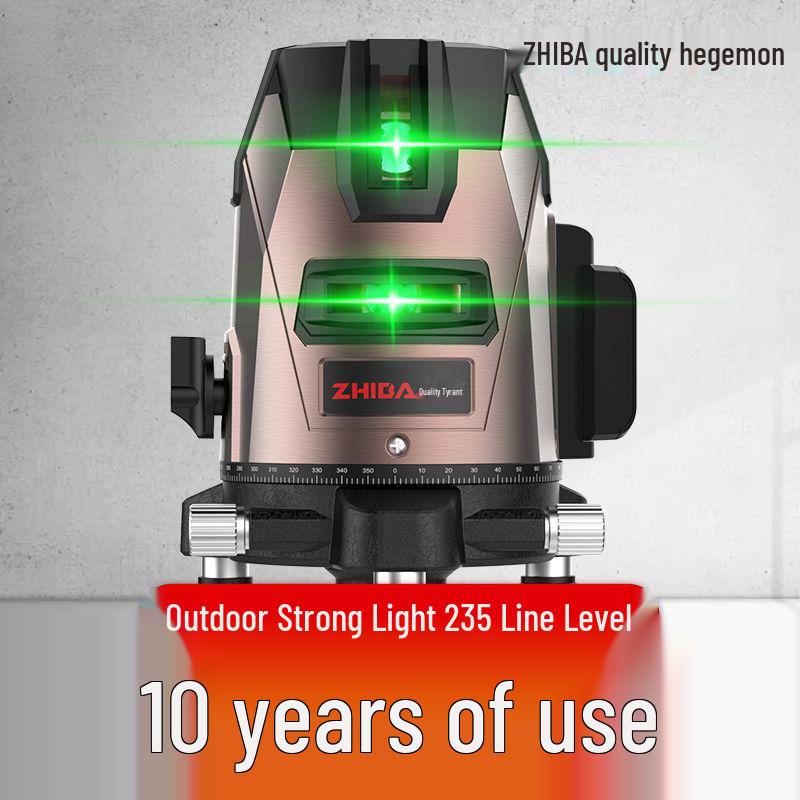 High-Precision Automatic Laser Level Tool with Green & Blue Light, 5-Line Infrared, Outdoor Use