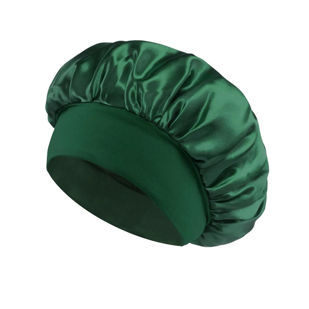 High Elastic Satin Solid Sleeping Hat 1Pcs Hair Care Bonnet Nightcap Multi-color Reusable Women Home Sleeping Cap Accessories