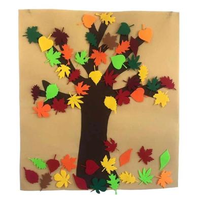 Kit de Loisirs Créatifs Arbre d'Automne en Feutre pour Thanksgiving Épaissus Accrochage Tableau d'Activités Montessori Occupé Décoration Familiale Activité Réutilisable Jouet Éducatif