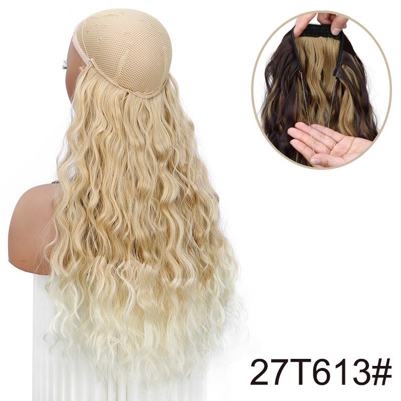 European & American Long Curly Water Wave Wigs for Women - Seamless Hair Extensions