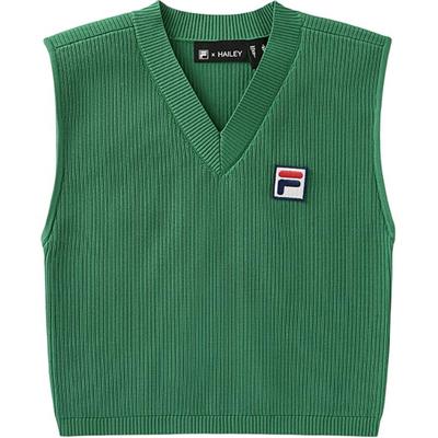 X Hailey Collaboration Simple Versatile Comfortable College Style Tennis Vest Women Tops Green A71W523102F-GN