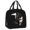 Sac à déjeuner isotherme personnalisé Johnny Hallyday Chanteur de Rock Français pour Pique-nique en Plein Air Réutilisable Glacière Thermique Boîte Bento Femmes Enfants