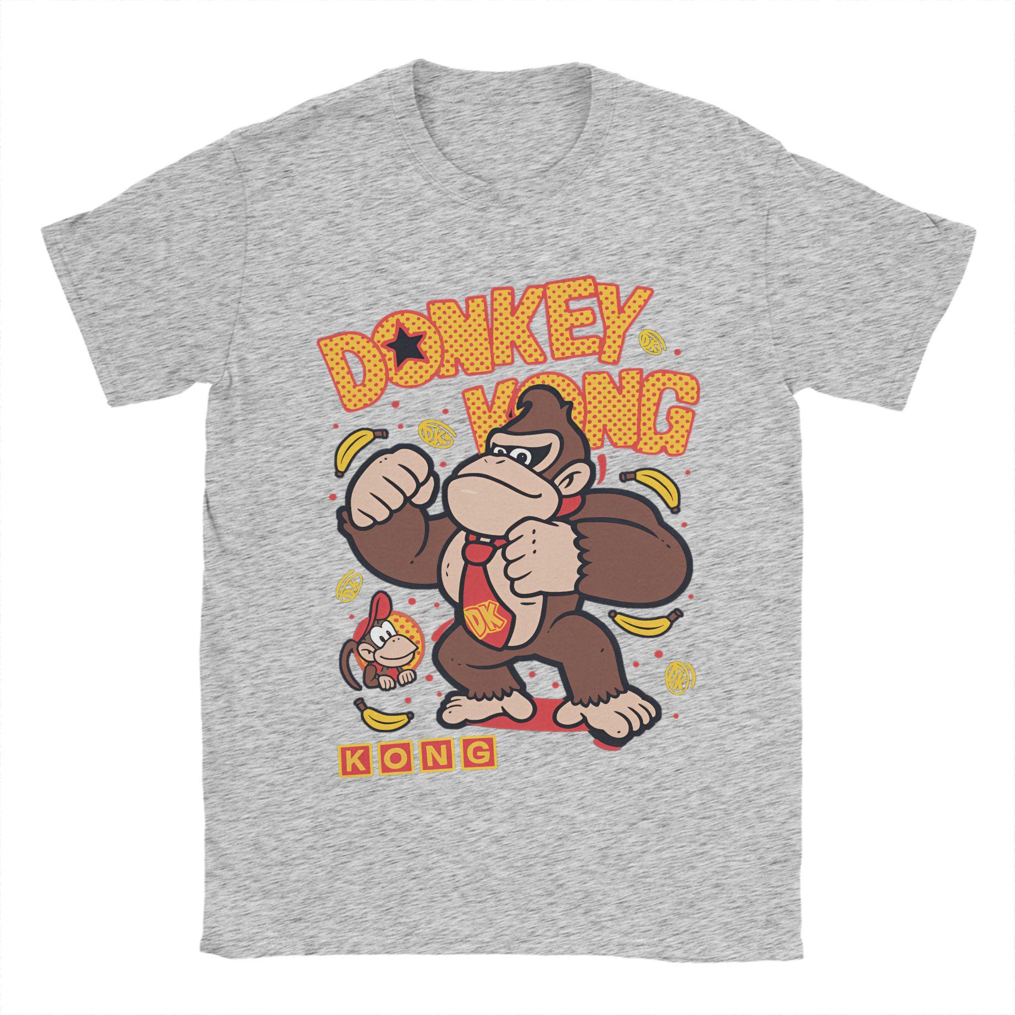 BenberFashion 2025 Donkey Kong Arcade Game Bedrukt T-shirt met Ronde Hals voor Mannen en Vrouwen Casual Katoen Koel Groot Zomer Korte Mouw 2XL
