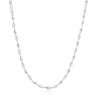 MAYA&CANA Women's Stylish Magnetic Necklace with Two Magnetic Elements, 200mt Surgical Stainless Steel Necklace Chain, 45cm, Gift Box Included (Silver