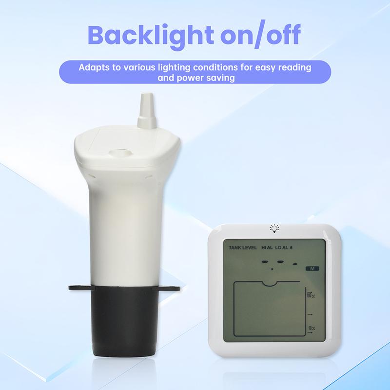 Wireless Liquid Level Sensor High-Precision Ultrasonic Water Level Sensor Liquid Level Monitoring High/Low Liquid Level Alarm
