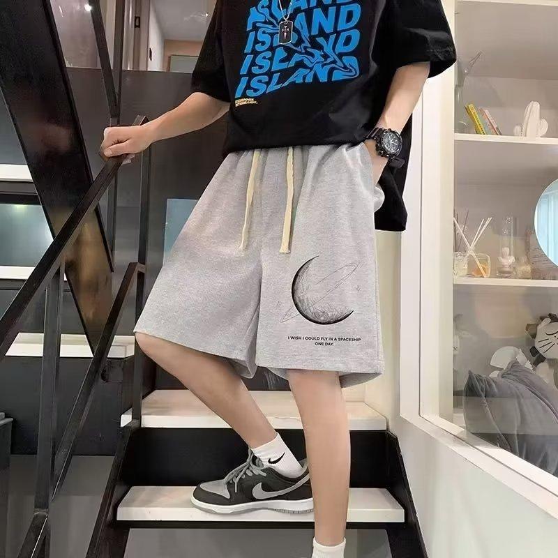 

Шорты мужские летние тонкие американские баскетбольные брюки свободные брюки с пятью точками модные повседневные брюки 5XL светло-серый