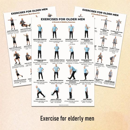 3Pcs Tai Chi Workout Posters Seated Exercise Chart with 16 Gentle Chair Yoga Movements Tai Chi Instructions for Beginners Seniors