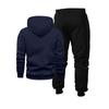 Men'S Two Piece Casual Hoodie Set with Drawstring, Suitable for Autumn And Winter, Featuring a Loose Fitting Top And Matching Sweatpants