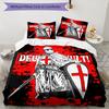3pcs Knights Templar1 Pattern Bedding Set Duvet Cover Set Includes Duvet Cover &pillowcases, Perfect All Season Bedroom Decoration & Gift