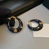 Fashionable Black French Earrings Portable Sturdy Alloy Construction Ornament for Everyday Use and Formal Setting