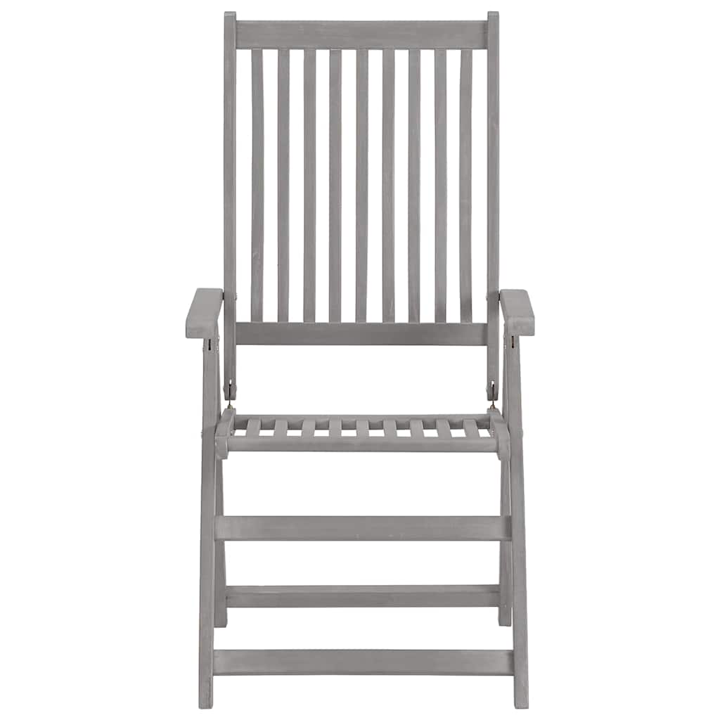 vidaXL Verstellbare Gartenstühle 4 Stk. Grau Massivholz Akazie