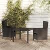 Day and Night - Day and Night 3-piece Garden Dining Set with Black PE Rattan Cushions