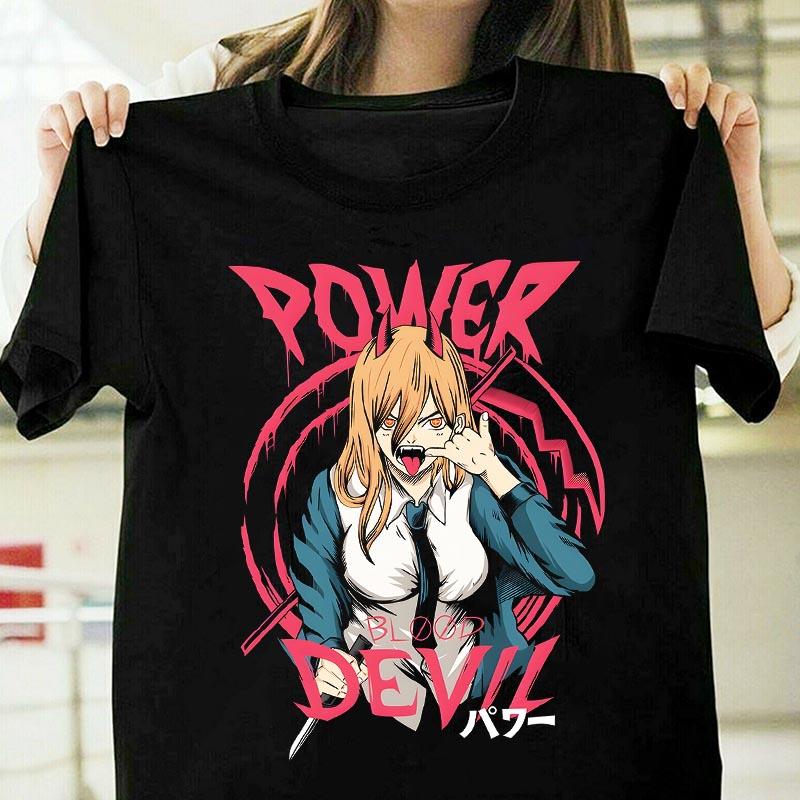 Anime Short-sleeved T-shirt Men's and Women's Printing Summer Trend Chainsaw Man Casual Loose Men's and Women's Pure Cotton Top