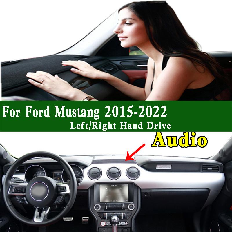 For Ford Mustang Bullitt GT350 GT500 2015- Dashmat Dashboard Cover trument Panel Protective Pad Anti-Dirt Proof Dash Mat