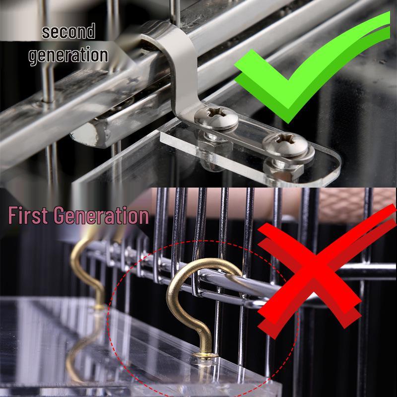 Cutie hrănitoare acrilică anti-vărsare pentru papagali