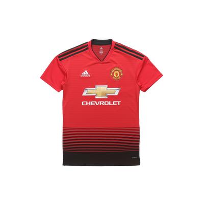Manchester United Fan Edition Heim V-Ausschnitt Kurzarm Trikot Herren Oberteile Rot Schwarz CG0040