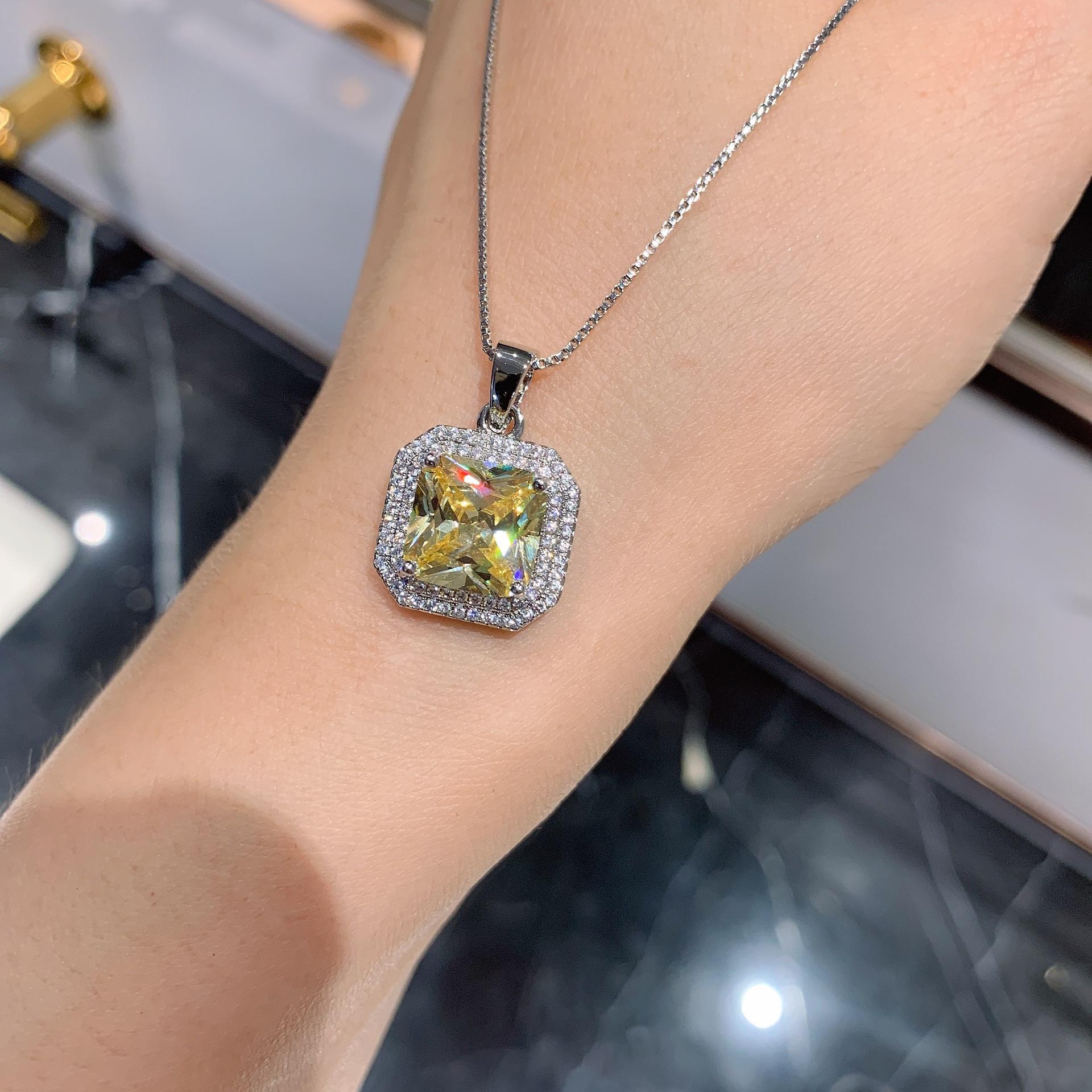 

Ювелирные изделия Имитация Желтого Бриллианта Подвеска, Серьги-гвоздики, Ожерелье, Женский Набор Разноцветных Сокровищ.