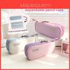 Canvas Three Layer Pencil Case With Large Capacity For Students And Creative Office Supplies