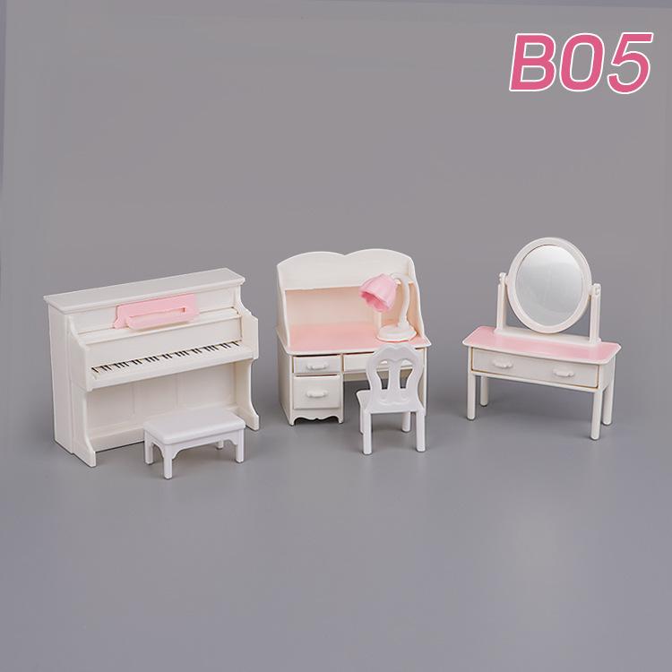 Animal Family Mini Rabbit Doll House Children'S Play House Simulation Furniture Set Doll House Girl Toys