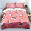 Pink Background Unicorn Rainbow Bedding Set For Kids Luxury Gift 3Pcs Digital Print Comforter Set Soft Comfortable Breathable