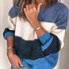 Moda Caldo Manica Lunga Pullover a Righe Donna Casual Vintage Girocollo Maglione Lavorato a Maglia Donna Abbigliamento Invernale Pull Femme 30460
