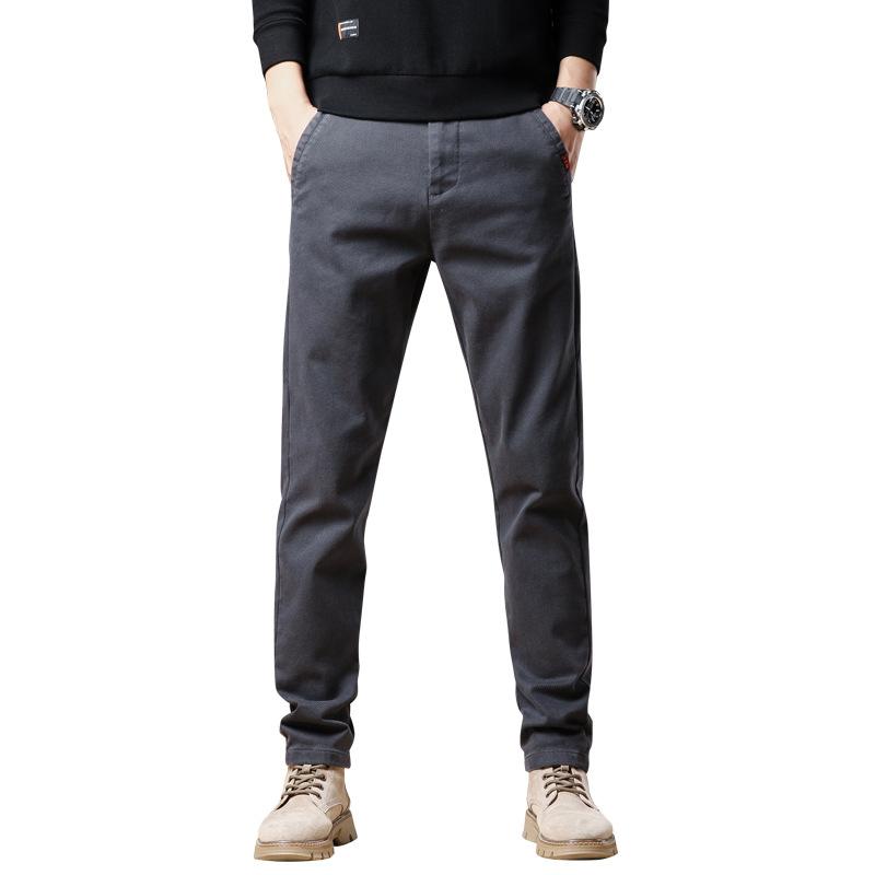 2024 Winter Plush Thickened/Regular Men'S New Casual Slimming Straight Tube Warm Pants Fashion Business Suit Pants