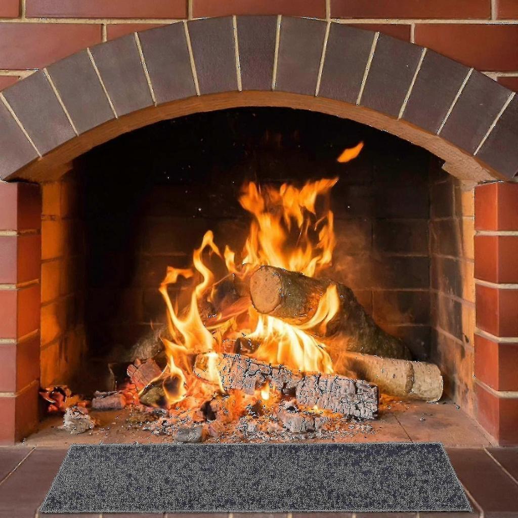Fireproof Fireplace Hearth Rug Non Slip Protection Mat Flame Resistant Pad For Fireplace, Stove Protection - RIpj