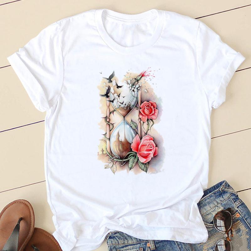 Clothes T Women Short Sleeve Casual Fashion Tshirt Summer Butterfly Flower Spring Top Female Tee Shirt Lady Graphic T-shirts