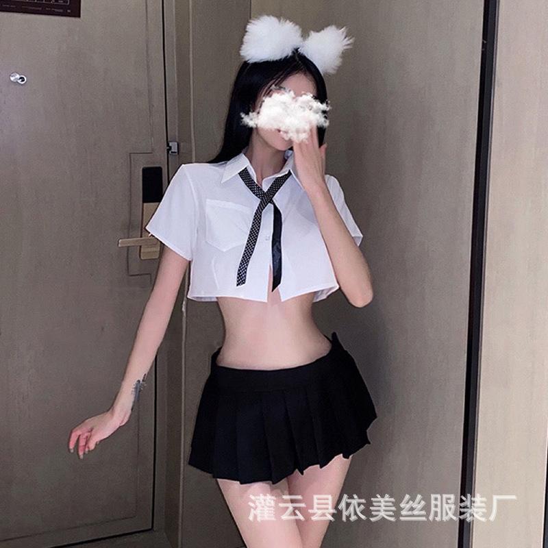 College Style Uniform Seduction Lingerie Female Role-playing Split Japanese Pure Sweet Pleated Skirt