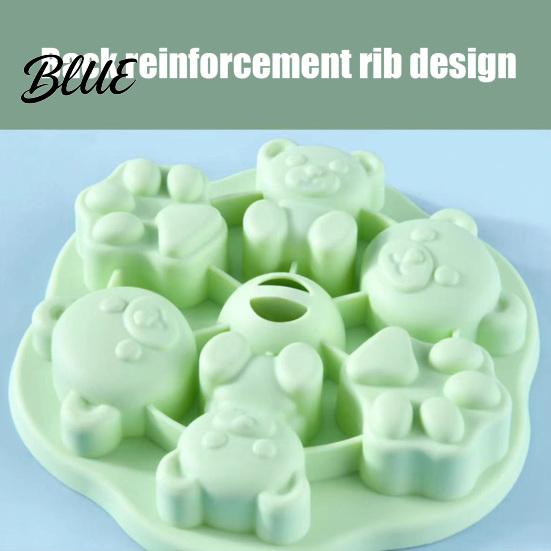 Reusable Chocolate Molds Silicone Bear Cake Mold Steamer Safe Food Baking Pan for Kids Easy Release Pastry Non Stick Heatproof Muffin Pudding Jelly