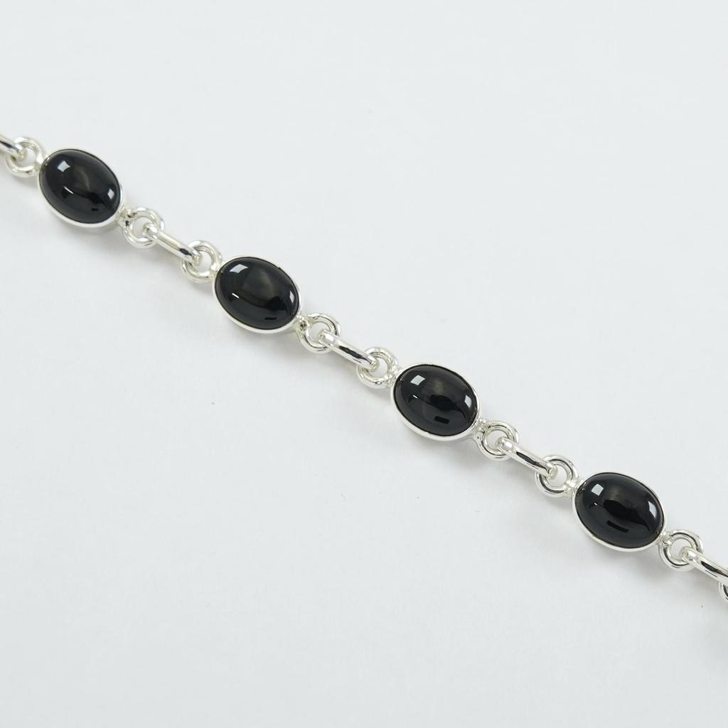 Natural Black Onyx Bracelet, Handmade Bracelet for Women, 925 Sterling Silver Bracelet, Wedding Bracelet, Black Gemstone