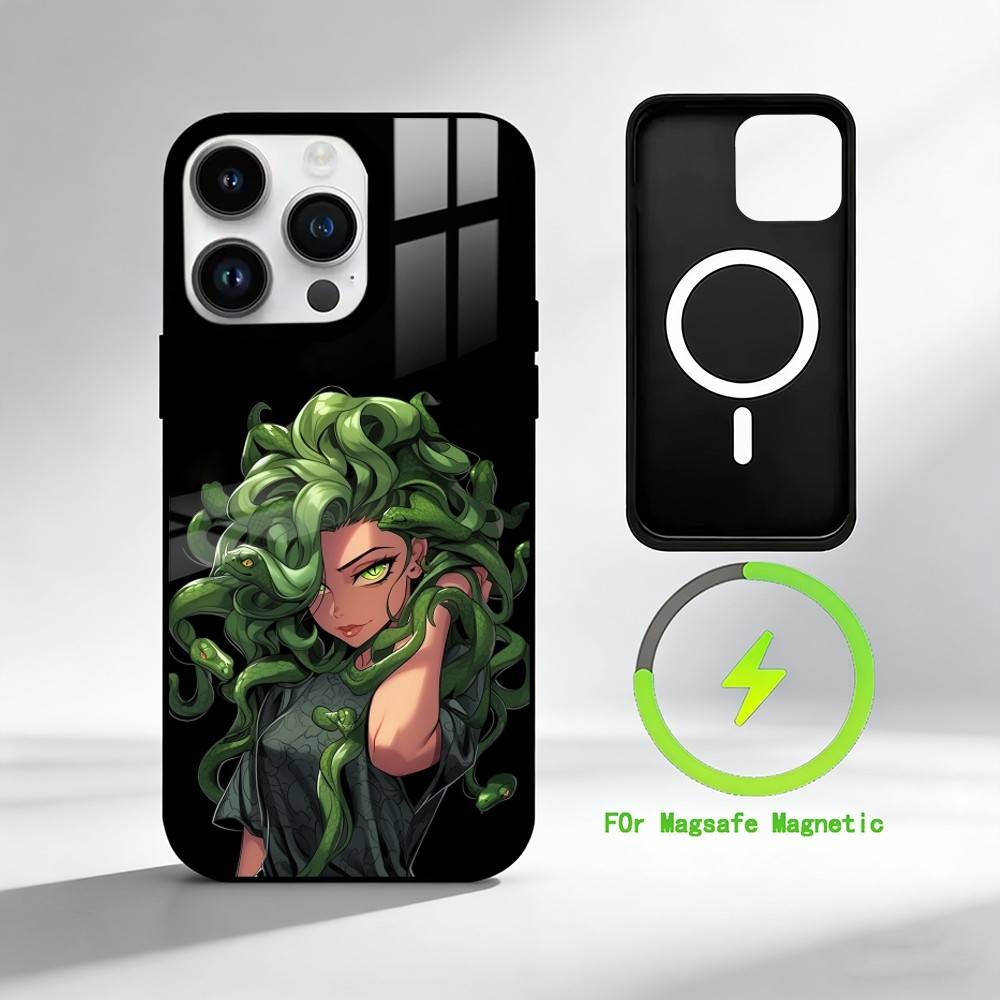 

C-Cartoon medusa Phone Case For iPhone 17 16 15 14 13 12 Pro Max Plus for Mirror Wireless Magnetic Cover iPhone13PROMAX