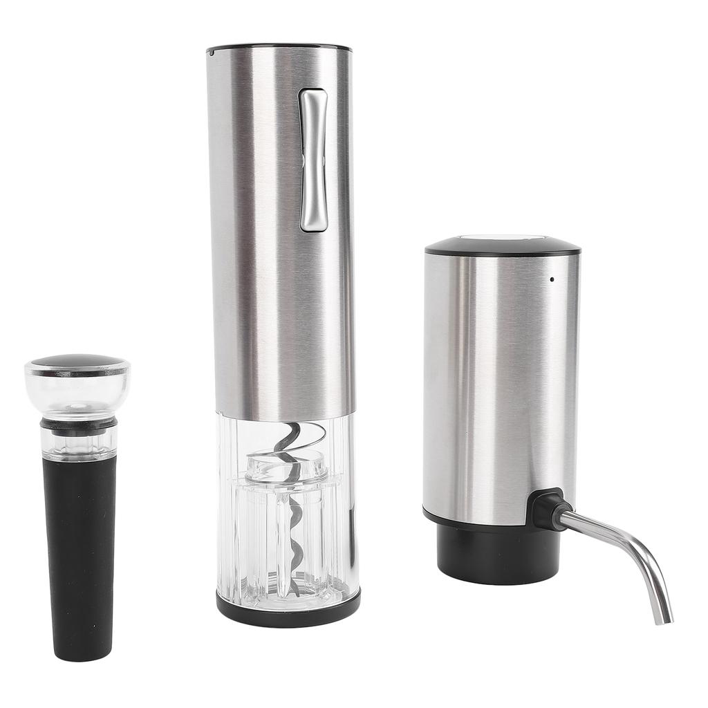 Electric Wine Dispenser Aerator and Corkscrew Set Vacuum Stopper Foil Cutter Wine Pourer USB Rechargeable Automatic Wine Bottle Opener Kit