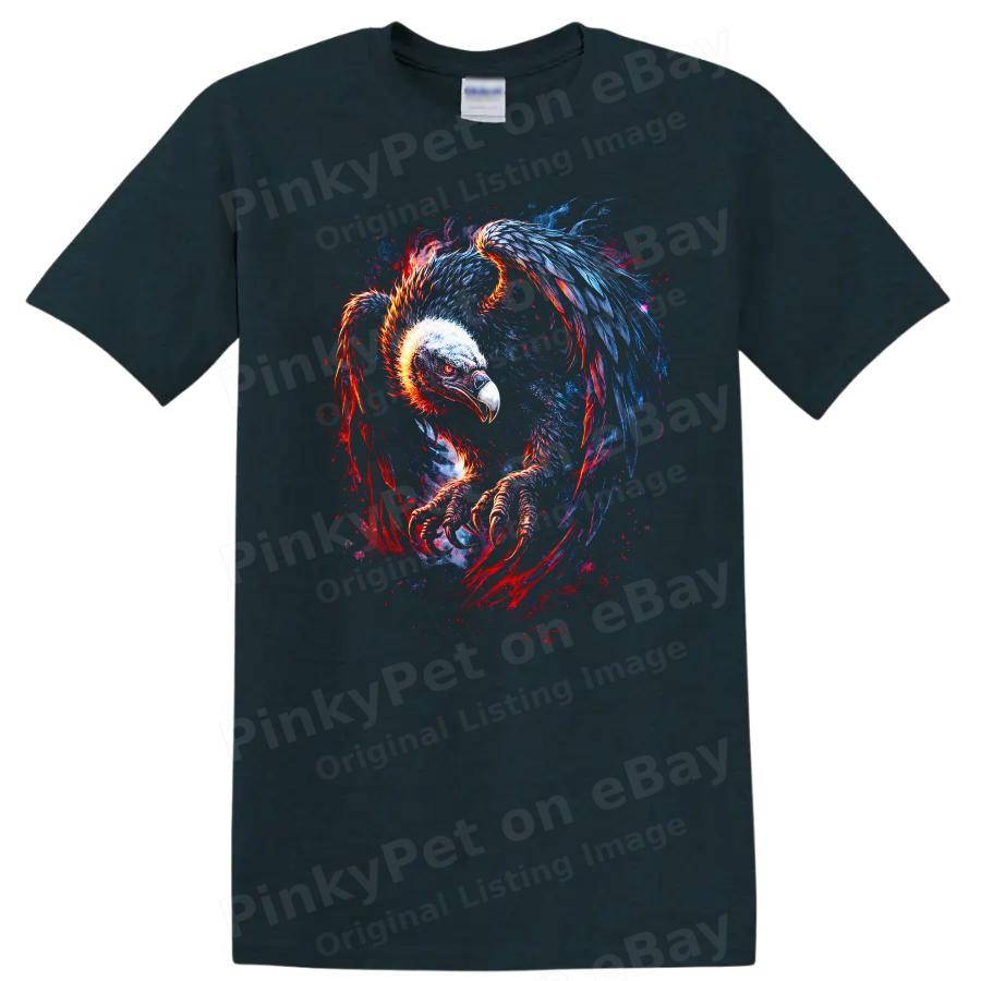 Eagle Fire Wings Graphic Art T Shirt Cool Animal Lover Tee Design Apparel