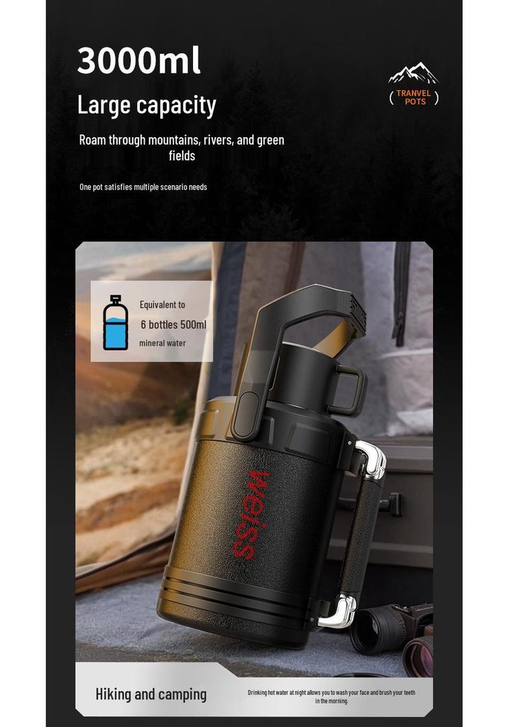 316 Stainless Steel Large-Capacity Thermos Flask for Outdoor Travel and Sports