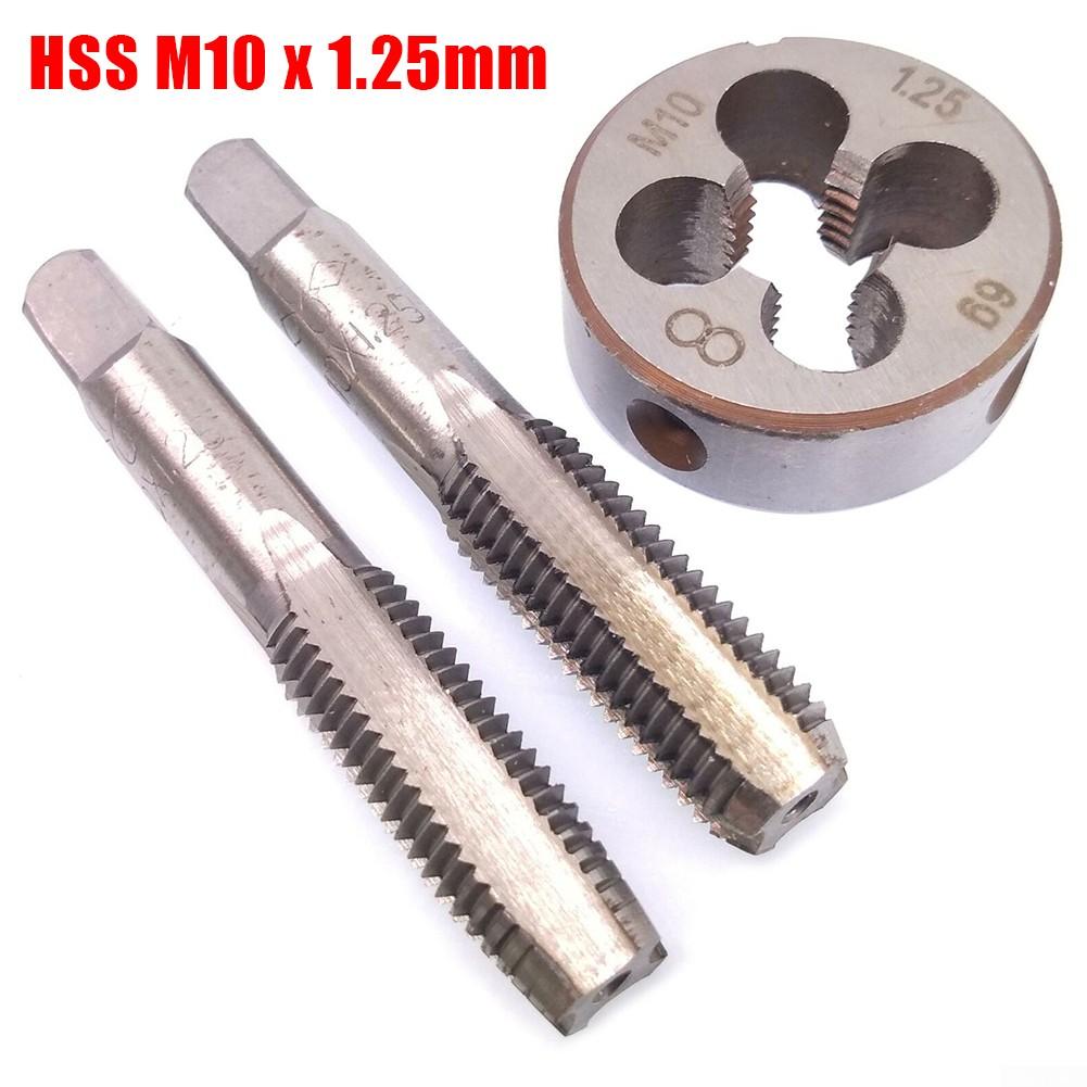 Maschio M10 X 1,25 mm & Filiera M10 X 1,25 mm Filettatura Metrica Mano Destra Acciaio Rapido