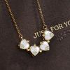 Elegant Titanium Steel Four Leaf Clover Heart Necklace For Women Short Luxurious Design Locking Chain Collar