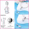 Copper Cute Cat Claw Pink Charm Beads For 3Mm Original Bracelet Diy Fine Jewelry Making