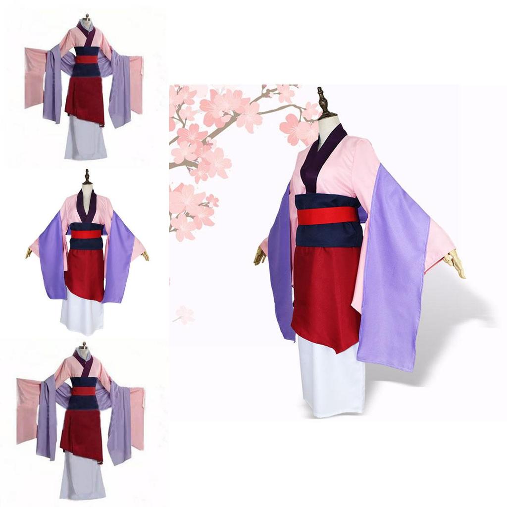 Luxuriöses Anime Mulan Traditionelles Kimono Kleid Party Cosplay Kostüm für Frauen