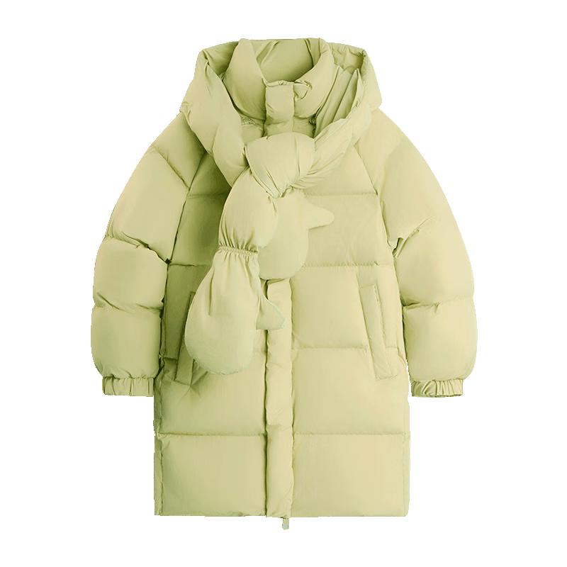 EBAER 2024 Unisex Kids  Warm Mid-Length Down Jacket 110