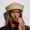 Vintage 100% Natural Raffia Fedoras Hat Women Flip Up Pillbox Hat Lady Dome Top Sailor Sun Hats Charming Wedding Party Berets