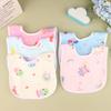 2/5Pcs Baby Cartoon Snap Waterproof Bib Super Soft Baby Bib Newborn Crystal Velvet Saliva Towel
