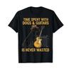 Time Spent with Dogs and Guitars Is Never Wasted T Shirt Vintage Washed Soft Homme Stylish Top For Everyday Wear Slightly