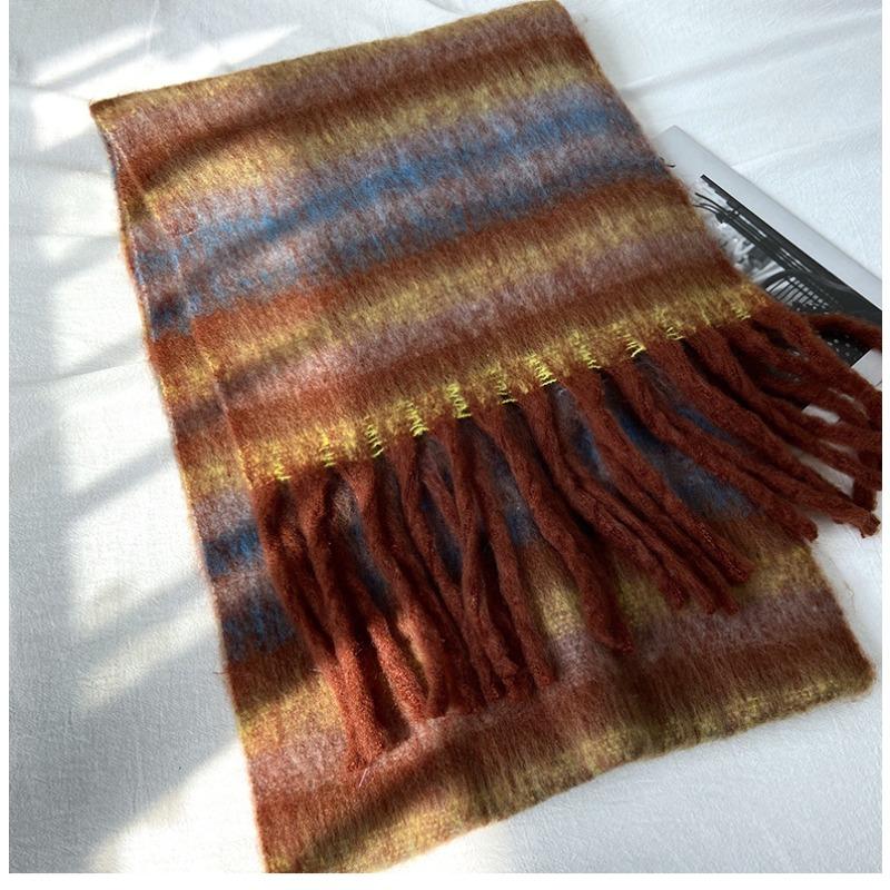 Wool Luxury Brands Classic England Style Women Scarf Fashion Stripe Plaid Scarves Tassel Shawls Pashmina Lady Wrap