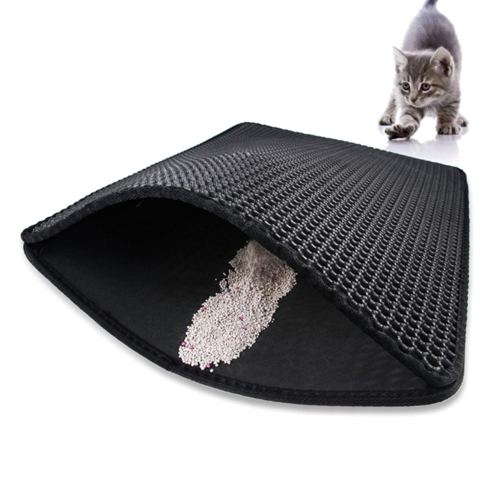 Cats Litter Mat Litter Trapping Honeycomb Double-Layer Design Waterproof Material Litter Sifting Scatter Control